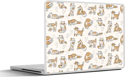 Produktbild von MuchoWow® Laptop Aufkleber Sticker Cover Katze - Muster - Tiere 40x30 cm - Laptop Dekoration - Selbstklebend