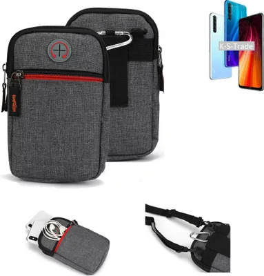 Produktbild von K-S-Trade Holster Gürteltasche kompatibel mit Xiaomi Redmi Note 8 2021 Handy Tasche Schutz Hülle grau Zusatzfächer 1x