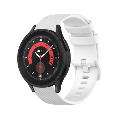 Produktbild von Strap-it Samsung Galaxy Watch 5 Pro Luxus-Silikonarmband (Weiß)