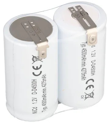 Produktbild von Notleuchtenakku NiMH 2,4V 4500mAh F1x2 Mono D mit Faston-Anschluss passend für 2,4 V Akku