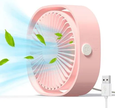Obrázek produktu pro USB ventilátor, přenosný, tichý, 3 rychlosti, nastavitelný, napájení přes USB, pro domácnost a kancelář