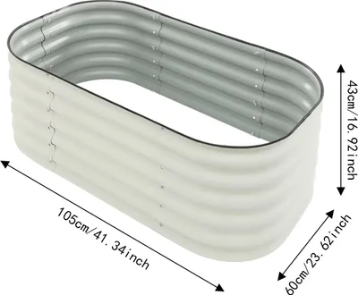 Produktbild von Hochbeet Garten - Metall Pflanzkasten - Verzinkter Aluminium-Zink-Stahl - Großes Outdoor Beet für Gemüse und Blumen