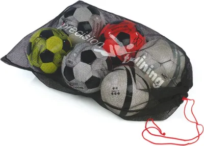 Produktbild von Precision - Fußballtasche, Netzmaterial, für 10 Bälle RD233 (Einheitsgröße) (Schwarz/Rot)