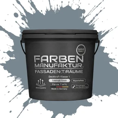 Produktbild von Profi Nano Fassadenfarbe Sockelfarbe Hausfarbe Silikonharz - RAL 7000 Fehgrau - 5L