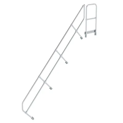 Produktbild von Günzburger Steigtechnik zweiter Handlauf für Treppe mit Plattform 45° mit 13 Stufen - 600513