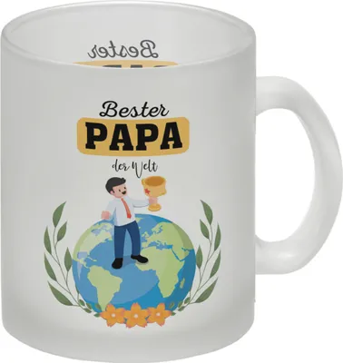 Produktbild von Bester Papa der Welt Glas Tasse zum Vatertag