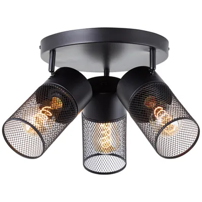 Productafbeelding van Zwarte plafondlamp Kamolo 3x E27