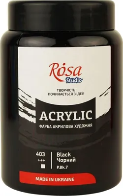 Obrázok produktu pre Rosa Studio Akrylová farba Black (403) 400 ml 1 ks