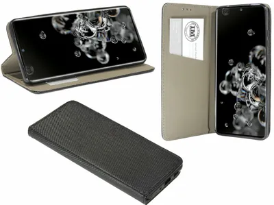 Zdjęcie produktu dla cofi1453 Etui Smart Book do SAMSUNG GALAXY S20 ULTRA (G988B) pokrowiec na telefon komórkowy etui z funkcją podstawki, uchwyt na karty czarny