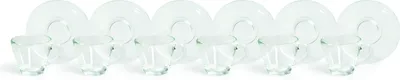 Produktbild von Excelsa set von 6 espressotassen mit untertassen Brasilia porzellan 9 cl transparent