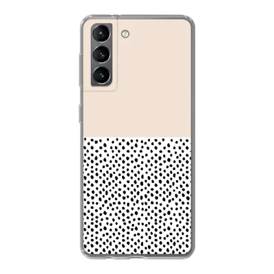 Produktbild von MuchoWow® Handyhülle Schutzhülle Hülle für Samsung Galaxy S21 Polka dots - Weiß - Schwarz Silikon Softcase Handy Hülle - Softcase