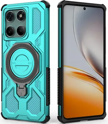 Produktbild von Robuste Handyhülle für Motorola Edge 60 /Edge 60 Fusion mit Ringhalter Ständer Stoßfest, Magnetisch, Dual-Layer Schutz Türkis