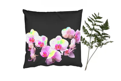 Produktbild von MuchoWow® Zierkissen Sofakissen Wohnzimmer Dekokissen 45x45 cm Orchidee - Blumen - Rosa - Flora - Schlafpolster - Polster für das Sofa