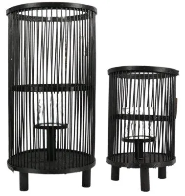 Image de Ensemble de lanternes Hbx Natural Living Saigon, 2 pièces, noir