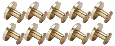 Produktbild von 10er-Set Buchbindeschrauben – Einfaches Binden und Lösen – Robuste DIY-Ledger-Nieten für Lederarbeiten – Ledger 13 x 18 mm
