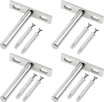 Produktbild von Regalträger Regalbodenträger 4 Stück Schwimmende Regalhalterungen 79mm Unsichtbar Tablarträger Verzinkter Stahl Wandregal mit Schrauben und Dübel für Regale Wanddeko Möbel Schrank Regalhalterung