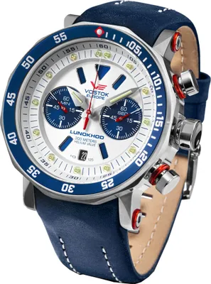 Produktbild von Vostok Europe 6S21-620A630-BLAU Herrenuhr Chronograph Lunokhod 2 mit blauem Band