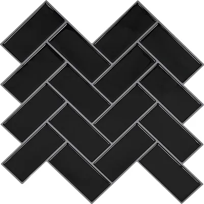 Obrázok produktu pre Dlaždica herringbone 10 pcs Čierna 30 x 30 cm Polyuretán a PET