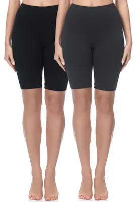 Produktbild von Merry Style Damen Kurze Leggings aus Baumwolle 2 Pack MS10-200 (Schwarz/Graphite(2Pack), S)