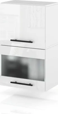 Zdjęcie produktu dla Szafka Kuchenna Wisząca Witryna Klapowa 40Cm Spremium Biały Połysk