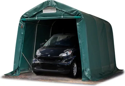 Produktbild von TOOLPORT Garagenzelt Carport 2,4 x 3,6 m in dunkelgrün Unterstand Lagerzelt 800 N PVC Plane und stabiler Stahlrohrkonstruktion