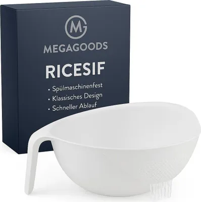 Produktbild von Reissieb mit Griff Abtropfschale Waschkorb Küchen Organizer DE.