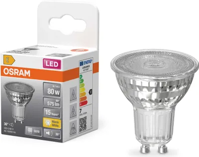 Immagine prodotto di Lampada LED OSRAM PAR 16, 2,4W, attacco GU10, 230 lumen, vetro trasparente – confezione da 6
