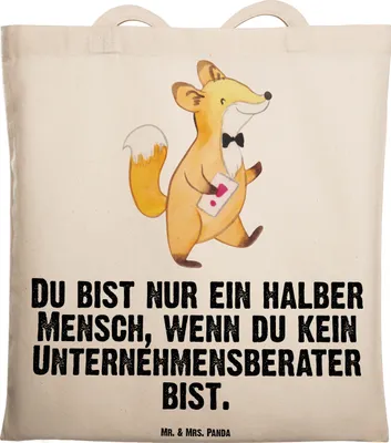 Produktbild von Mr. & Mrs. Panda Shopping Tasche Unternehmensberater Herz - Transparent - Geschenk, Beutel, Laptoptasche, Tote Bag, Uni