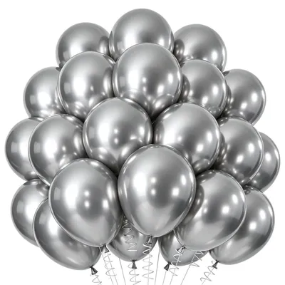 Immagine prodotto di Ghirlanda di palloncini argentati, 100 pezzi, set di palloncini in lattice da 25 cm (10 pollici) per compleanni, feste per bambini e matrimoni