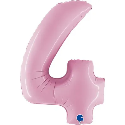 Produktbild von Riesenzahl Folienballon 40"/102cm | Pastel Pink Zahl: 4