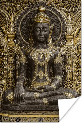 Produktbild von MuchoWow® Poster Buddha - Bild - Gold 40x60 cm - Plakate für die Wand - Poster Babyzimmer