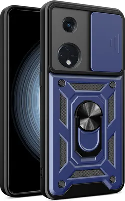 Produktbild von Hülle für Oppo Reno8 T 5G mit Ring Ständer Halter Dia Kameraschutz TPU PC Hybrid Handyhülle Blau