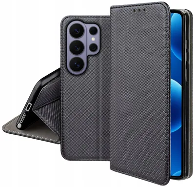 Produktbild von Klapphülle für Samsung S26 Ultra, verschließbar, schwarz + 9H-Displayschutzfolie