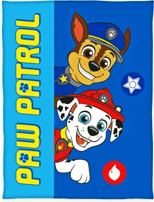 Produktbild von Herding Fleecedecke 130x170cm Paw Patrol Chase Marshall Polizei Feuerwehr Blau Kinder Decke Fleece