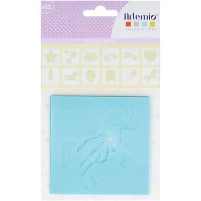 Produktbild von 12 Plastikschablonen Regenbogen 9 x 9 cm