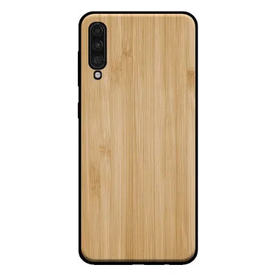 Produktbild von Smartphonica Handytasche für Samsung Galaxy A50 in Holzoptik - Rückendeckel Bambus-Kunstholzhülle - Braun