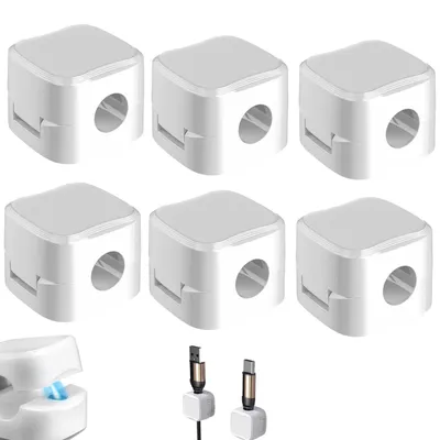 Produktbild von 6-teiliges Kabelorganisator-Set, Kabelmanagement, selbstklebendes magnetisches Kabelmanagement, geeignet für Schreibtische, Nachttische und Wände.