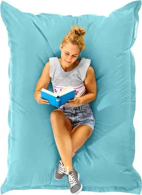 Produktbild von Green Bean Sitzsack "Square" XXL 140x180cm mit 380 Liter EPS Perlen - Riesensitzsack für Kinder & Erwachsene - Aquamarin