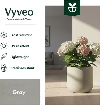 Image de Vyveo - Pot de fleurs Orena - Gris - 44x43