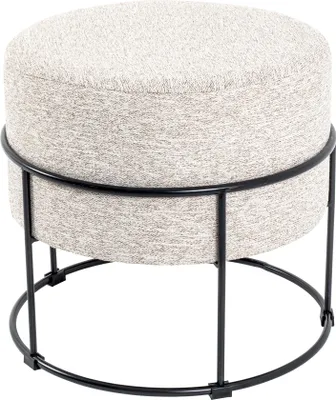 Produktbild von HAKU Sitzhocker creme, schwarz - MDF, Metall, Textilgewebe, B/H/T: 48x44x48 cm