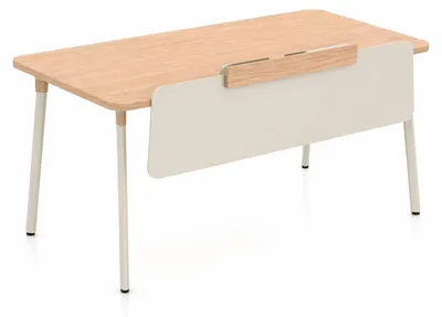 Image de Bureau moderne imitation bois avec tiroir, couleur beige