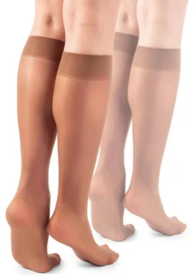 Image de Chaussettes montantes pour femmes LORES Basic, 15 DEN, effet pop mat, semi-transparentes