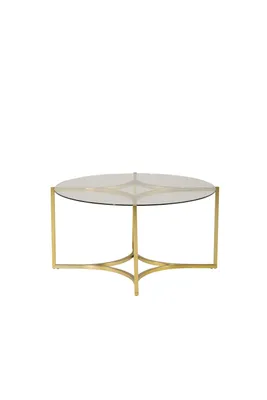 Immagine prodotto di Tavolino Kivik Ø90 cm vetro fumé, ottone spazzolato.