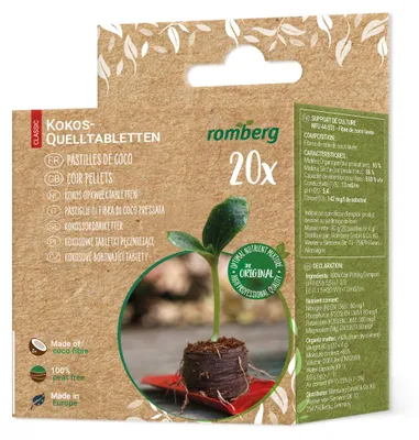 Produktbild von 36 mm Kokos Quelltabletten (20 Stück im Karton) | Kokos Quelltabletten von Romberg, Menge (Stück):1 Stück