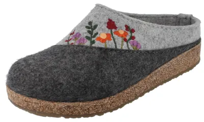 Produktbild von HAFLINGER Grizzly Bienenglück Damen Hausschuhe anthrazit Wollfilz - Größe: 36
