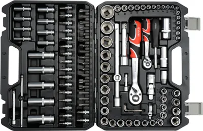 Obrázok produktu pre Yato YT-38791 - Steckschlüssel-Set - Schwarz - Rot - Edelstahl - Chrom-Vanadium-Stahl - 7,4 kg - 1/4 - 1/2" - 10,11,12,13,14,15,16,17,18,19,20,21,22,24,27,30,32 mm