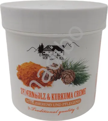 Produktbild von Hautpflege mit Zedernholz Kurkuma 250ml - Creme vom Pullach Hof für gesunde Haut
