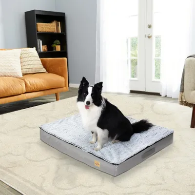 Produktbild von FATIVO Orthopädisches Hundebett XL 110 x 85 x 10 cm–Gelenkschonende Hundematte, Hundesofa & Katzenbett, Waschbar, Wasserfest, für Mittelgroße Hunde
