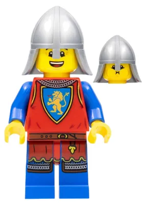 Obrázek produktu pro LEGO Minifigurka: Levý rytíř - muž, plochý stříbrný ochránce krku (cas563) –