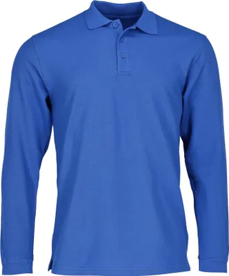 Produktbild von PREMIUM LONG SLEEVE POLO | Langarm Poloshirt mit Rippkragen, Herren & Damen. Dreiknopfleiste und Seitenschlitzen – Baumwolle, Perfekte Passform